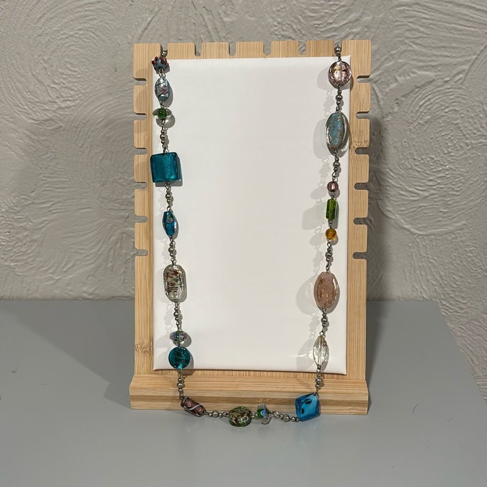 Premier designs glass beads with silver tone necklace